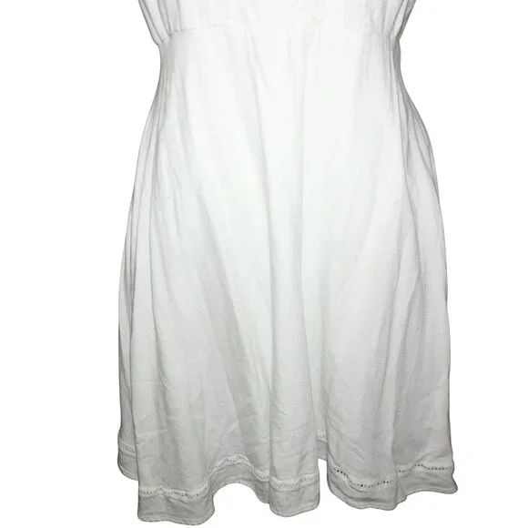 OLD NAVY White Sundress Sz XL Embroidered Midi Dress Wedding Beach Vacation - Picture 4 of 12
